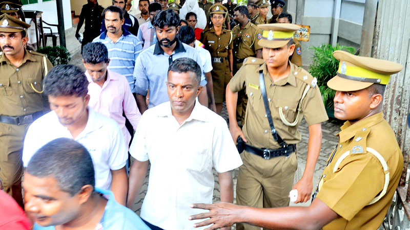 Former Tamil Tigers cadres in custody.