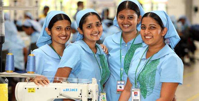 Sri Lankan workers in one of the major garment factories 