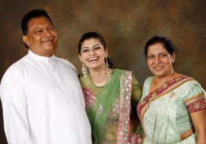 Hirunika with her father Bharatha Lakshman Premachandra and mother