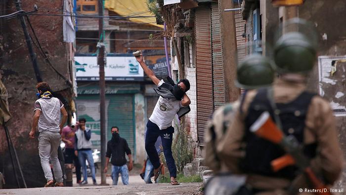 Kashmiri stone throwing mobs were met by pellet guns. But pellet guns are now being replaced by the less lethal chilli-based shells. 