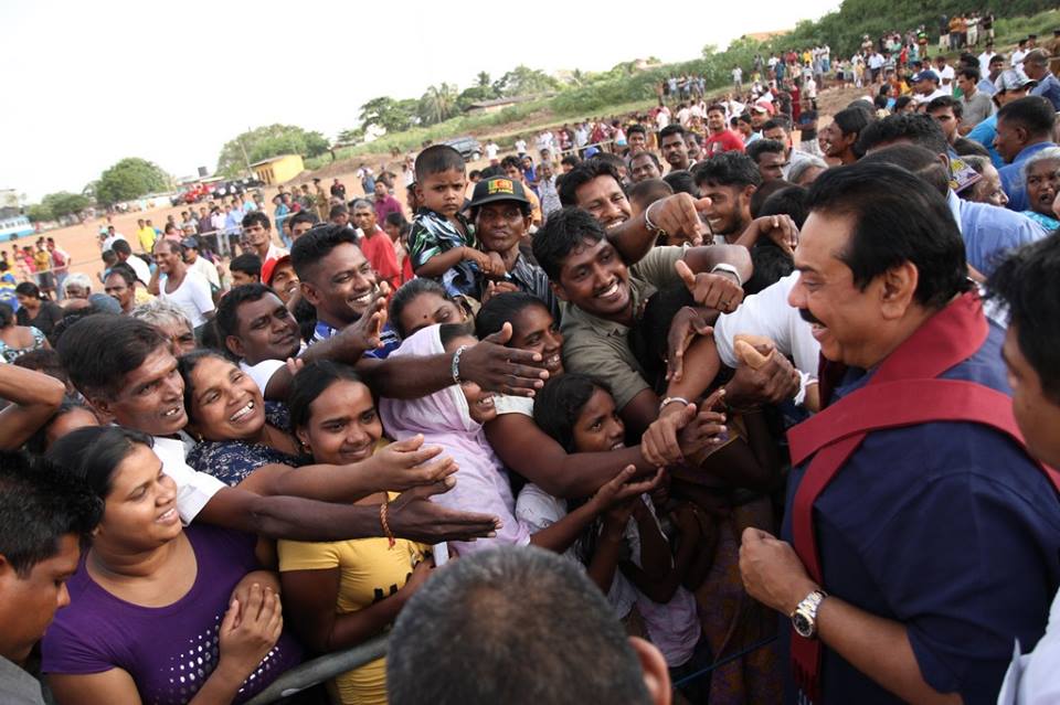 Mahinda Rajapaksa with his admirers