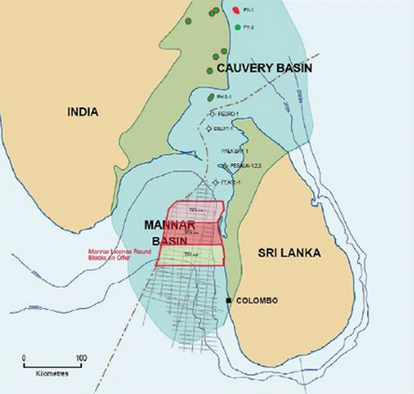 Mannar Basin is being farmed for oil and natural gas exploration 