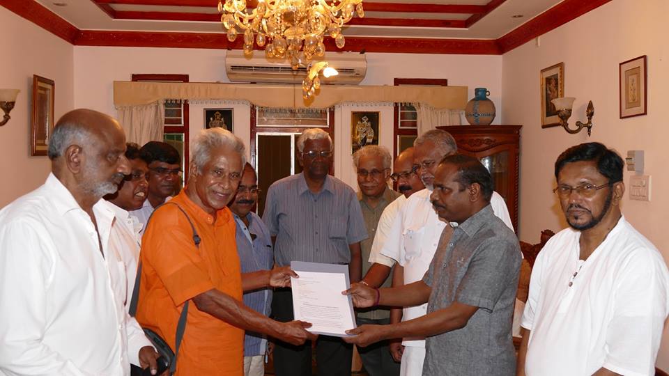 Maravanpulavu Sachithananthan hands  over Sri Lankan Tamil parties' letter to Indian Prime Minister Modi express distress over the attacks on Tamils in Karnataka   