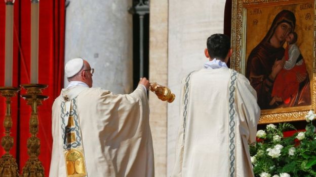Pope Francis led the canonization ceremony