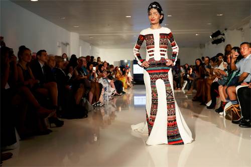 19 year old Reshma Qureshi, acid attack victim on the catwalk in the New York Fashion Week to whoops and wows from an international gathering. 