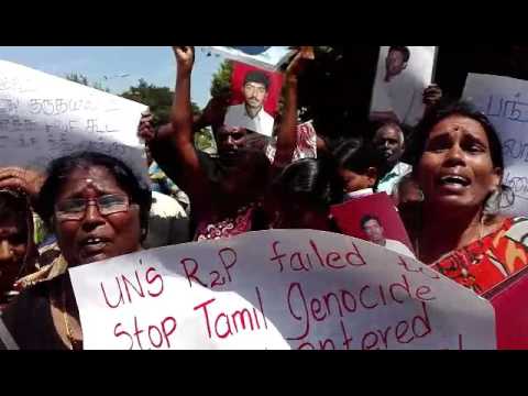 Tamil women from families of the disappeared demonstrated when US Secretary General Ban Ki-moon visited Jaffna