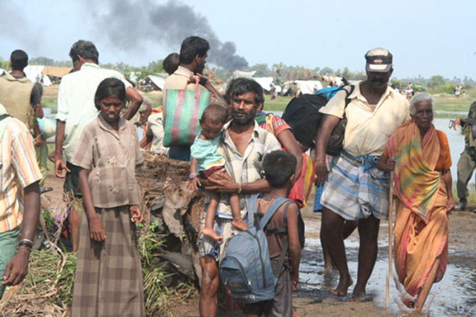 Tamils fleeing the war zone in May 2009