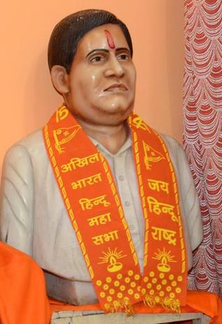 Idol of Nathuram Vinayak Godse at the Akhil Bharatiya Hindu Maha Sabha office in Meerut 
