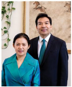 Chinese Ambassador in India, Luo Zhauhui, and his wife.