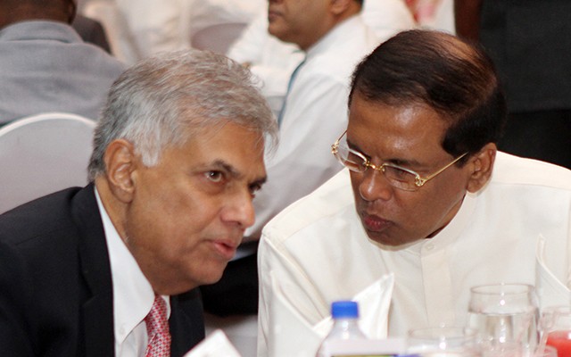 President Maithripala Sirisena has a thing or two to tell Prime Minister Ranil Wickremesinghe