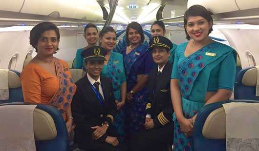 Sri Lanka’s national air carrier operates first all female crew flight