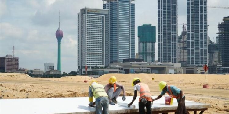 Land is ready for investors in Colombo Port City. Photo: Tang Lu/Xinhua Port City