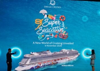 A view of the media event at the Dream Cruises' "World Dream" cruise ship, Singapore's first cruise to nowhere since the coronavirus pandemic shut down the cruise industry, in Singapore November 6, 2020. REUTERS/Travis Teo