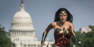 ‘The ability to sell an unfashionably uncynical heroine in an age of moral torpor’: Gal Gadot as Wonder Woman. Photograph: Clay Enos/AP