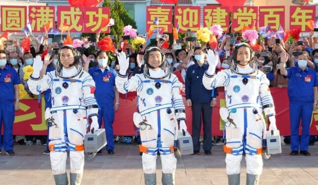China’s astronauts blast off for new space station