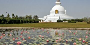 Buddhist temple in Lumbini, Nepal, where Buddha was born