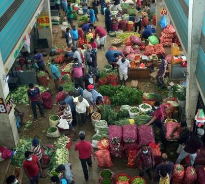 Vegetable market in Colombo in the midst of a lockdown. Photo.Ajith Perera.Xinhua