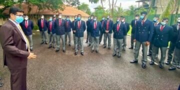 Deputy High Commissioner Vinod K. Jacob with the Lankan delegation