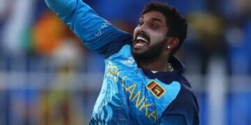 Sri Lanka's Wanindu Hasaranga is also the leading wicket-taker at the T20 World Cup at the moment ICC via Getty