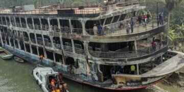 Packed ferry caught fire in southern Bangladesh