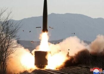 FILE PHOTO: A railway-born missile is launched during firing drills according to state media, at an undisclosed location in North Korea, in this photo released on Jan 14, 2022 by North Korea's Korean Central News Agency (KCNA). (KCNA via Reuters)