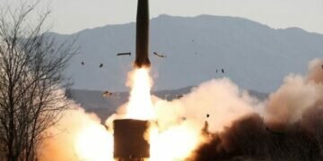 FILE PHOTO: A railway-born missile is launched during firing drills according to state media, at an undisclosed location in North Korea, in this photo released on Jan 14, 2022 by North Korea's Korean Central News Agency (KCNA). (KCNA via Reuters)