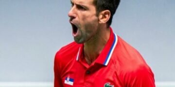 Novak Djokovic in action. (Twitter)