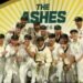 Australia team with Ashes 2021-22 trophy | Getty