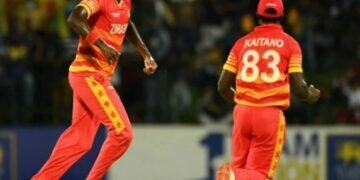 Zimbabwe beat Sri Lanka by 22 runs to level ODI series.. Image credits - ICC / Twitter