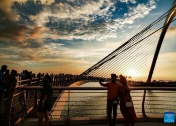 Colombo Port City Marina at dusk. Photo:. Tang Lu/ Xinhua