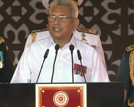 President Gotabaya Rajapaksa arrived at Independence Square for the Independence Day