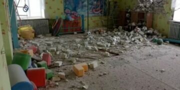 An interior of a kindergarten, which according to Ukraine's military officials was damaged by shelling. (Photo: Reuters)