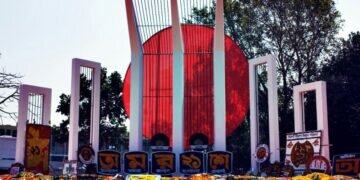 Shaheed Minar in Dhaka for the heroes of the language movement.