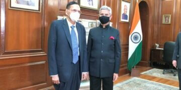 G.L.Peiris holds talks with his Indian counterpart, S.Jaishankar