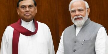 Sri Lankan Finance Minister Basil Rajapaksa called on the Indian Prime Minister Narendra Modi