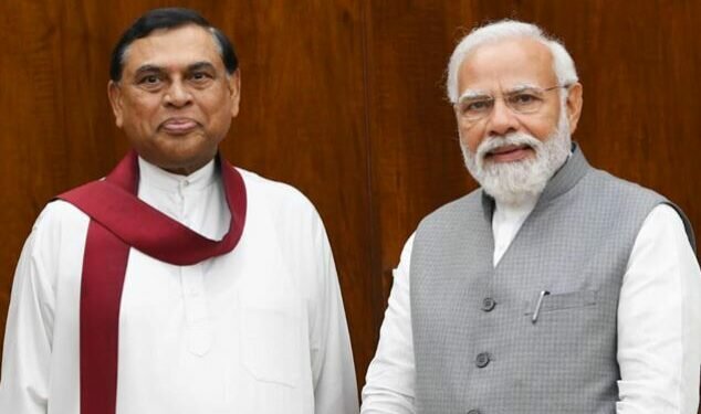 Sri Lankan Finance Minister Basil Rajapaksa called on the Indian Prime Minister Narendra Modi