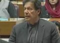 Imran Khan speaking at the Parliament