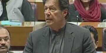 Imran Khan speaking at the Parliament