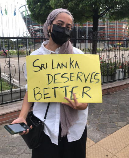 Protestors in Sri Lanka