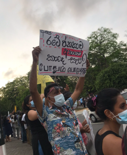 Protestors in Sri Lanka
