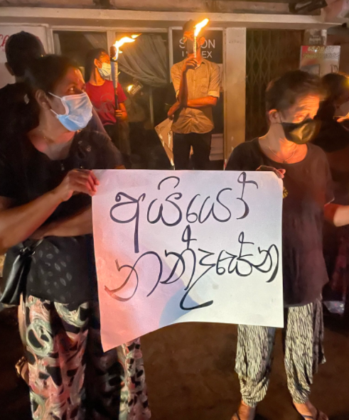 Protestors in Sri Lanka