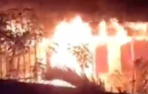 Rajapaksas’ ancestral home torched