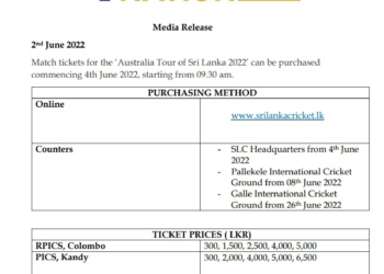 Sri Lanka vs Australia series: Tickets on sale