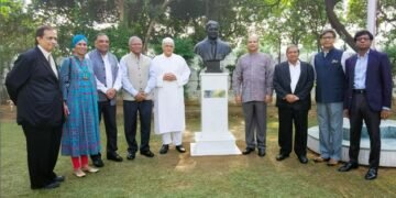 Bust of Sir D.B. Jayatilaka unveiled at the High Commission of Sri Lanka in New Delhi