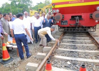 Indian rail company’s track rehabilitation work between Maho and Omanthai inaugurated