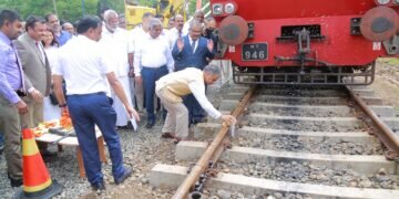 Indian rail company’s track rehabilitation work between Maho and Omanthai inaugurated
