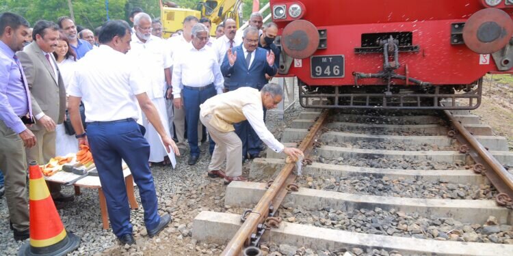 Indian rail company’s track rehabilitation work between Maho and Omanthai inaugurated