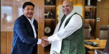Moragoda meets with Chief Minister Conrad Sangma of Meghalaya State