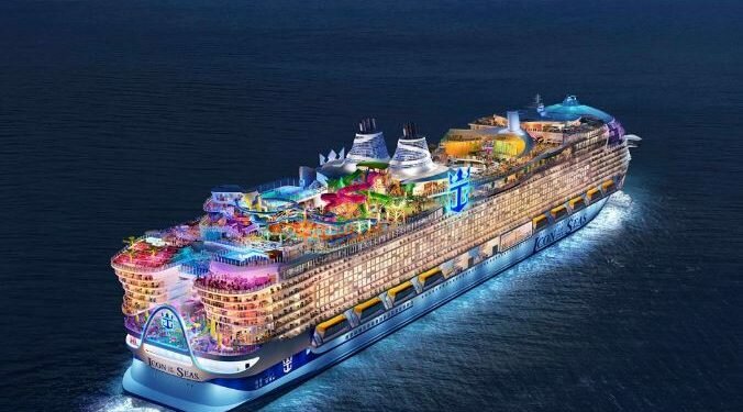 A rendering shows what the ship will look like when finished. Image credits - Royal Caribbean International
