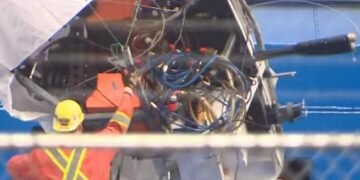 First footage of Titan sub as it is brought ashore